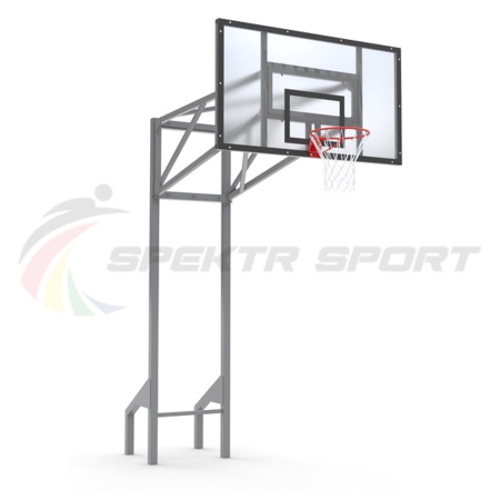 Купить Стойка баскетбольная уличная усиленная со щитом из оргстекла, кольцом и сеткой SP D 413 в Струнине 