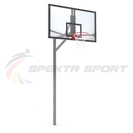 Купить Стойка баскетбольная уличная упрощенная со щитом из оргстекла, кольцом и сеткой SP D 412 в Струнине 